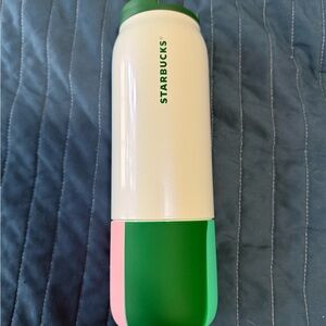 Starbucks White, Green, and Pink Tumbler